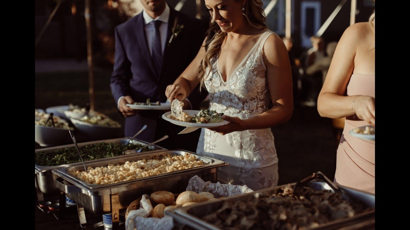 Bride at a buffet